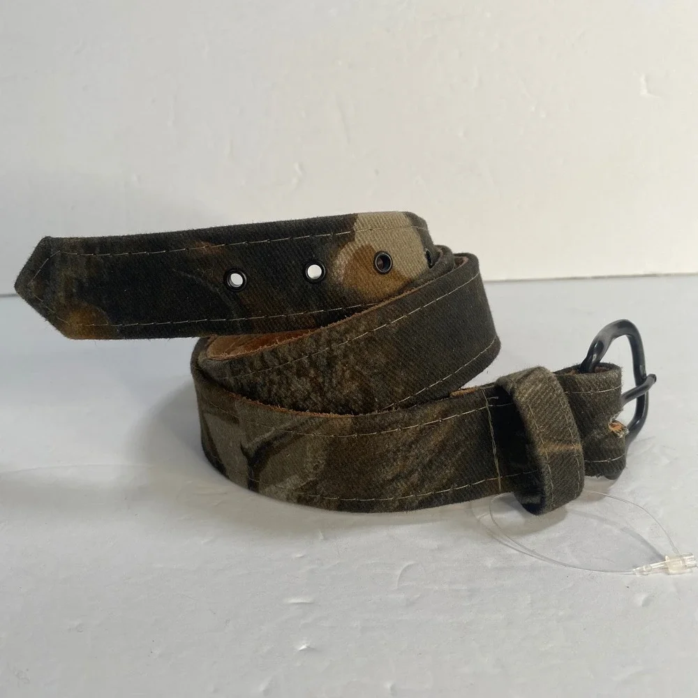 Camouflage Hunting Belt Bonded‎ Leather Lined Mens 30/38 Rugged Utility